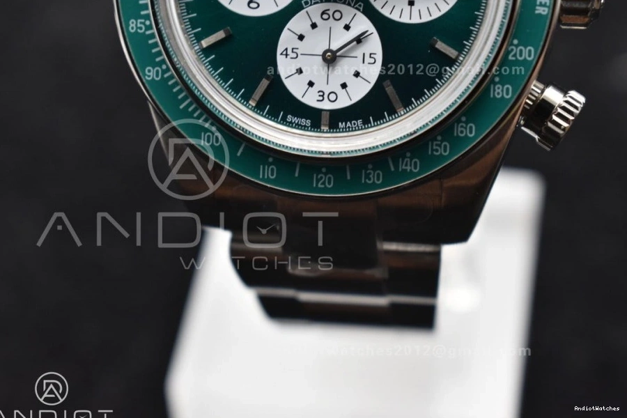 White Best Refined ADGF Bracelet Dial Daytona SS on A Green Edition 827 SS 0126